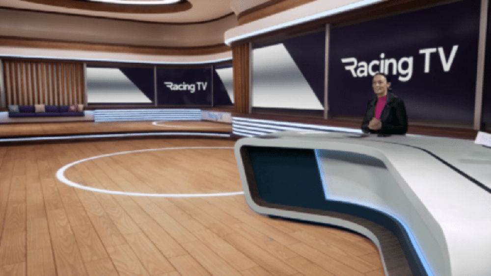 Racing TV migrates to a new virtual studio poster