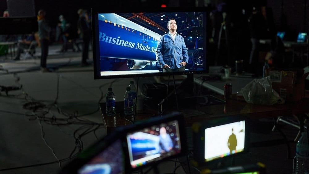 Papertown films in a virtual airplane using Mo-Sys new Onset VP Services poster