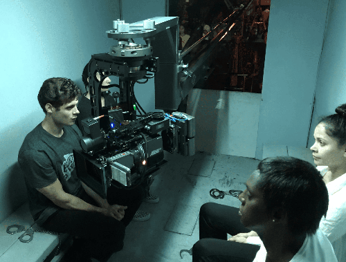 Joseph Arena on set of ' The Purge'