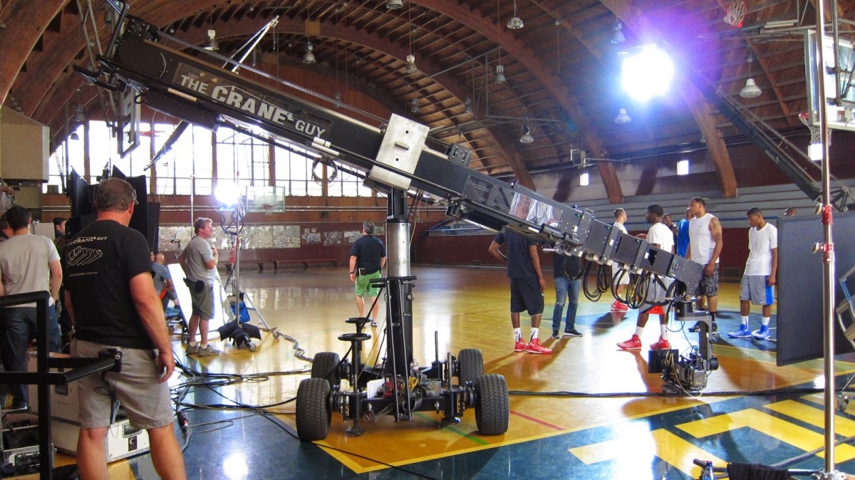 Commercial shot with crane and head supplied by The Crane Guy